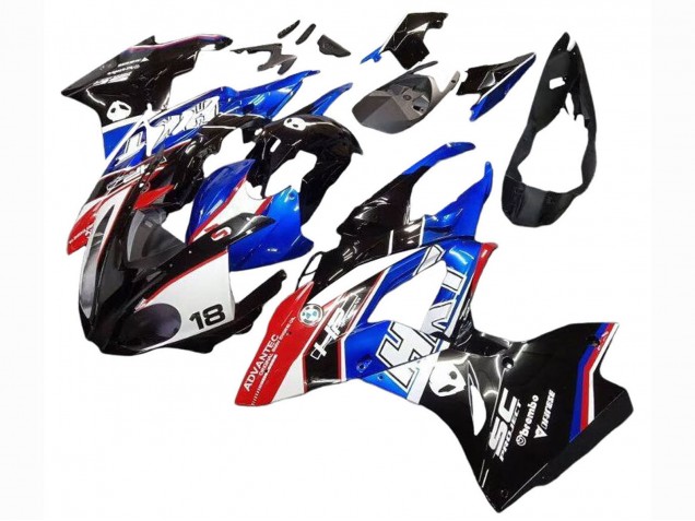Kits Carenados Moto BMW S1000RR 2017-2018 - Blanco Azul Rojo Negro Brillante Baratos
