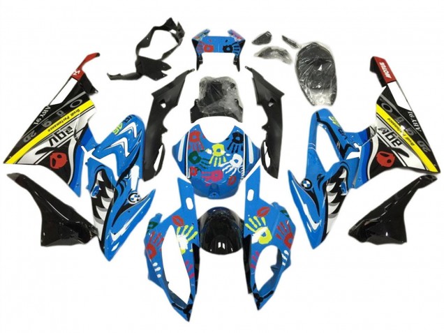 Carenados Moto BMW S1000RR 2017-2018 - Azul Amarillo Negro Tiburón Baratos