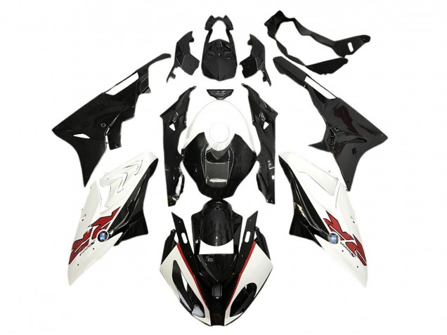 Carenados Moto BMW S1000RR 2015-2016 - Blanco Negro FibraCarbono Baratos