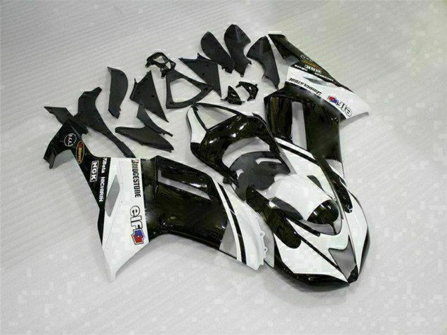 Carenados Moto Kawasaki ZX6R 2007-2008 - Negro Blanco Baratos