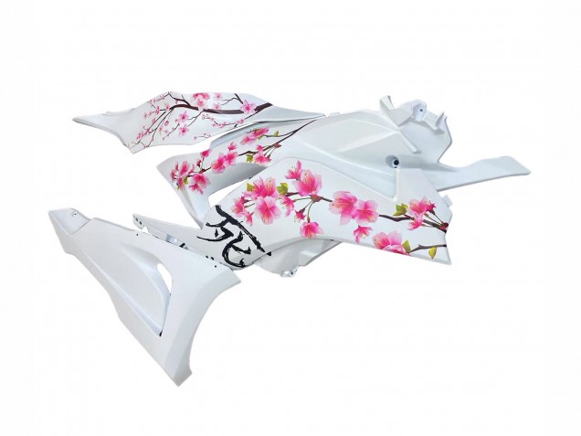 Carenados Moto Kawasaki ZX6R 2023-2025 - Negro Blanco Flower Baratos