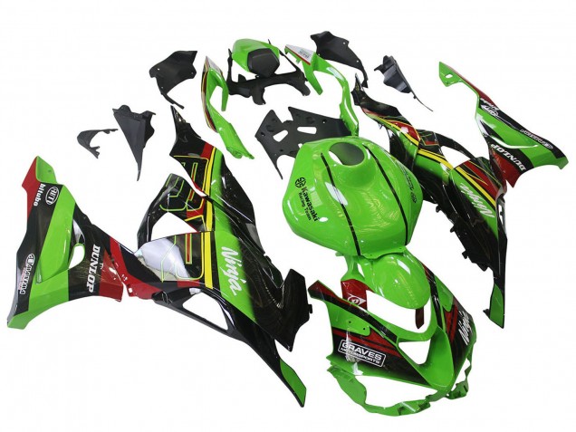 Carenados Moto Kawasaki ZX6R 2023-2025 - Verde Negro Rojo Amarillo Dunlop Baratos