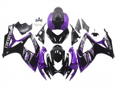 Kits Carenado Moto Suzuki GSXR 600 / GSXR 750 2006-2007 - Púrpura Negro Brillante Baratos