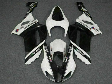 Carenados Moto Kawasaki ZX6R 2007-2008 - Negro Blanco Elf Baratos