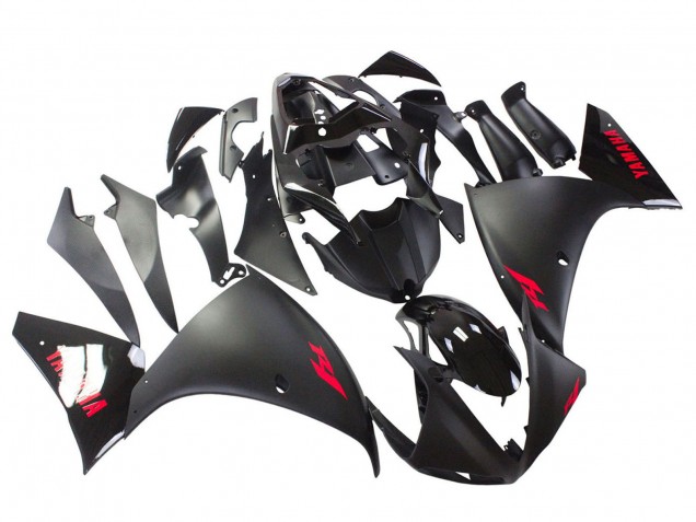 Carenado Moto Yamaha YZF 1000 R1 2009-2011 - Negro Mate Rojo Calcomanía Baratos