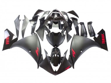Carenado Moto Yamaha YZF 1000 R1 2009-2011 - Negro Mate Rojo Calcomanía Baratos