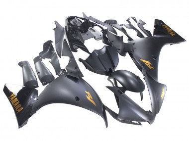 Carenados Moto Yamaha YZF 1000 R1 2012-2014 - Negro Mate Oro Calcomanías Baratos