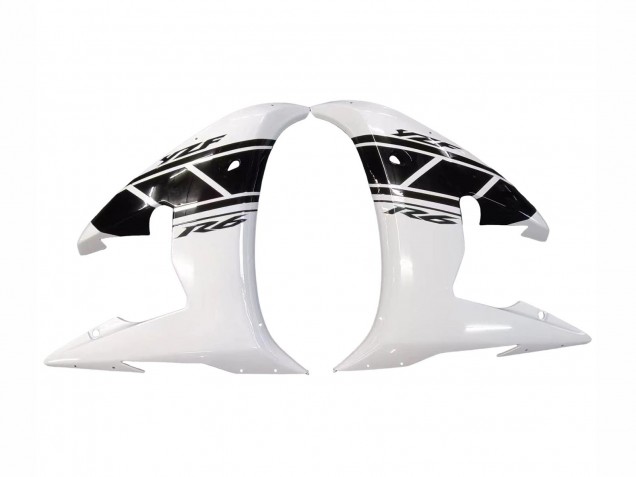 Carenado Moto Yamaha YZF R6 2003-2004 - Blanco Negro Brillante Baratos