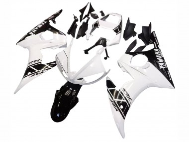 Carenados Moto Yamaha YZF R6S 2006-2009 - Blanco Negro Brillante Baratos