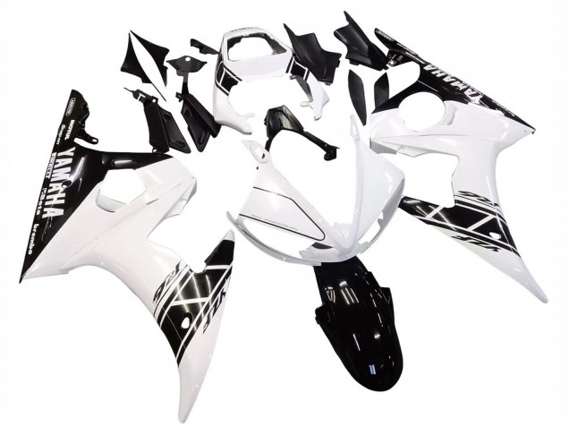 Carenados Moto Yamaha YZF R6S 2006-2009 - Blanco Negro Brillante Baratos