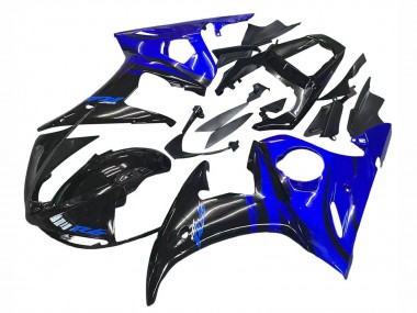 Carenado Moto Yamaha YZF R6 2003-2004 - Azul Negro Brillante Baratos