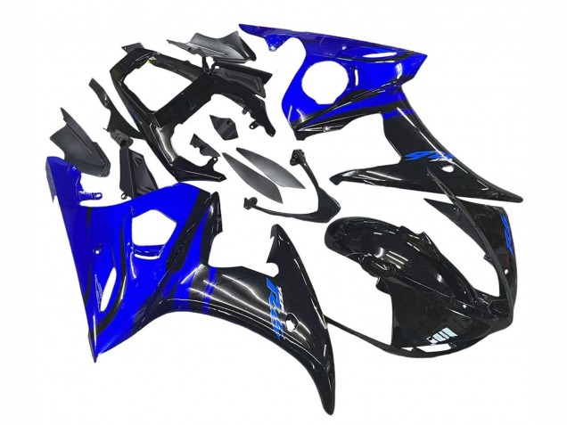 Carenados Moto Yamaha YZF R6S 2006-2009 - Azul Negro Brillante Baratos