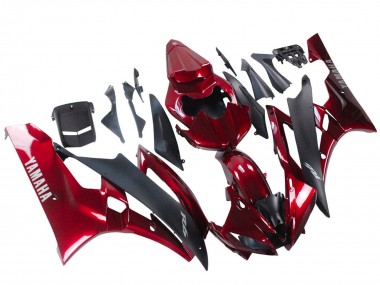 Carenado Moto Yamaha YZF 600 R6 2006-2007 - Rojo Negro Mate Baratos