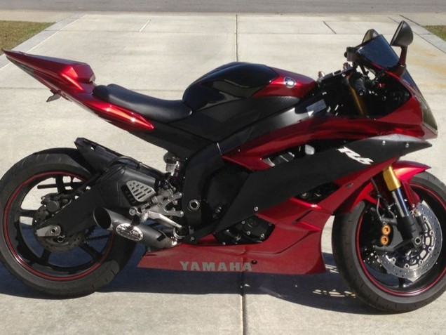Carenado Moto Yamaha YZF 600 R6 2006-2007 - Rojo Negro Mate Baratos