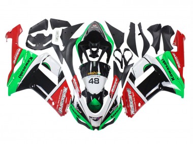 Carenados Moto Kawasaki ZX6R 2007-2008 - Verde Rojo Baratos