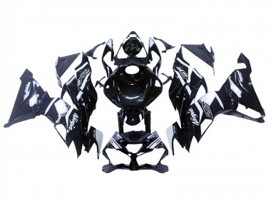 Carenados Moto Kawasaki ZX6R 2019-2022 - Negro Brillante Blanco Baratos