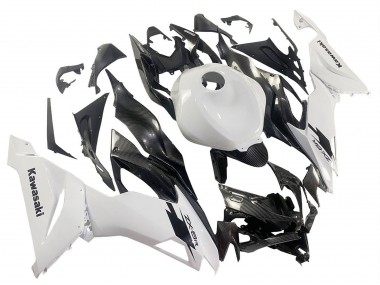 Carenados Moto Kawasaki ZX6R 2019-2022 - Blanco Negro FibraCarbono Baratos