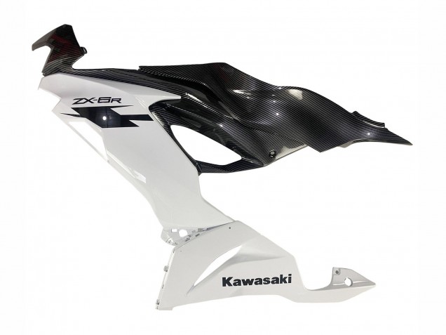 Carenados Moto Kawasaki ZX6R 2019-2022 - Blanco Negro FibraCarbono Baratos