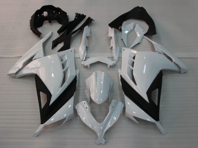 Carenados Moto Kawasaki EX300 2013-2024 - Blanco Brillante Negro Baratos