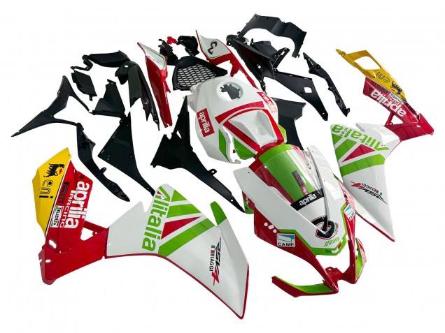 Carenado Moto Aprilia RS4 50 125 2012-2018 - Blanco Rojo Verde Amarillo Alitalia Baratos