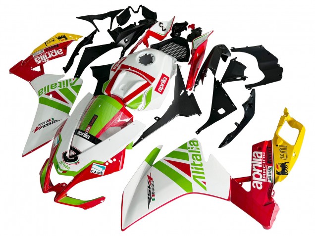 Carenado Moto Aprilia RS4 50 125 2012-2018 - Blanco Rojo Verde Amarillo Alitalia Baratos