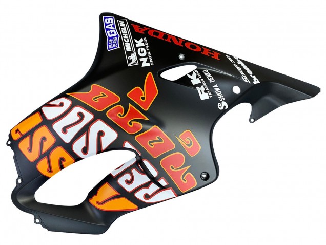 Carenados Moto Honda CBR600 F4i 2004-2007 - Negro Mate Naranja Rossi Baratos