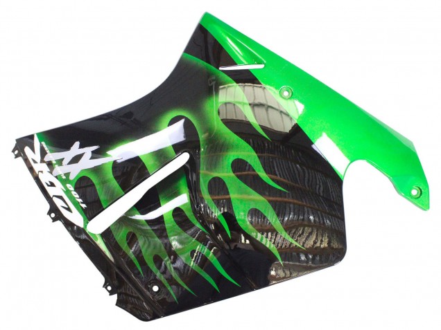 Carenado Moto Honda CBR1100XX Blackbird 1996-2007 - Negro Brillante Verde Llama Baratos