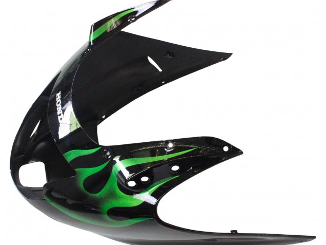 Carenado Moto Honda CBR1100XX Blackbird 1996-2007 - Negro Brillante Verde Llama Baratos