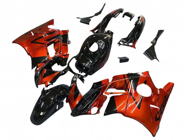 Carenados Moto Honda CBR600 F2 1991-1994 - Naranja Negro Brillante Baratos