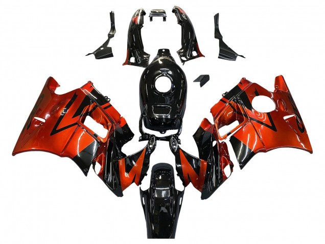 Carenados Moto Honda CBR600 F2 1991-1994 - Naranja Negro Brillante Baratos