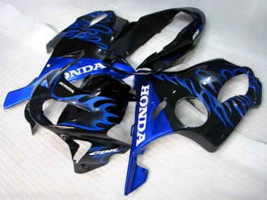 Carenados Moto Honda CBR600 F4 1999-2000 - Negro Brillante Azul Llama Baratos