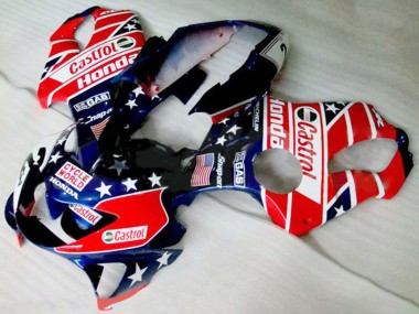 Carenados Moto Honda CBR600 F4 1999-2000 - Rojo Blanco Azul Negro Brillante Estrella Castrol Baratos