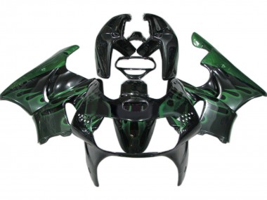 Carenados Moto Honda CBR900RR 919 1998-1999 - Negro Brillante Verde Llama Baratos