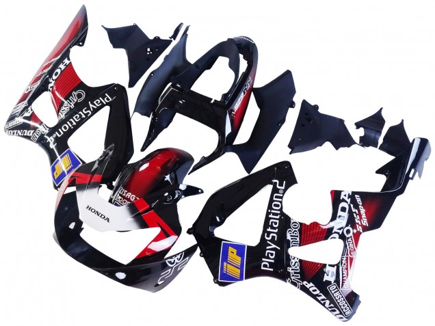Carenados Moto Honda CBR900RR 929 2000-2001 - Rojo Blanco Negro Brillante PlayStation 2 Baratos