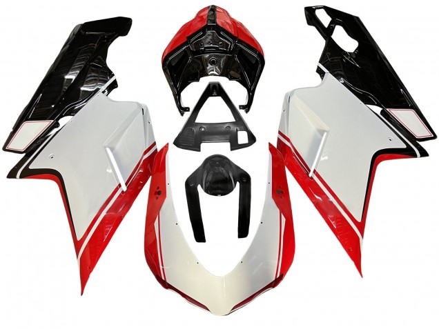 Carenado Moto Ducati 848/1098/1198 2007-2014 - Blanco Rojo Negro Brillante Baratos