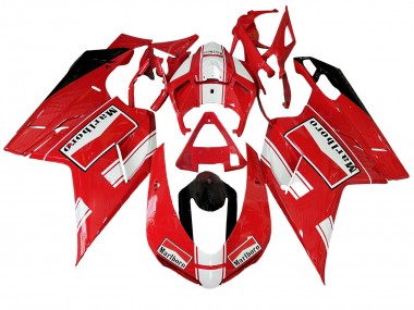 Carenados Moto Ducati 848/1098/1198 2007-2014 - Blanco Rojo Negro Brillante Marlboro Baratos