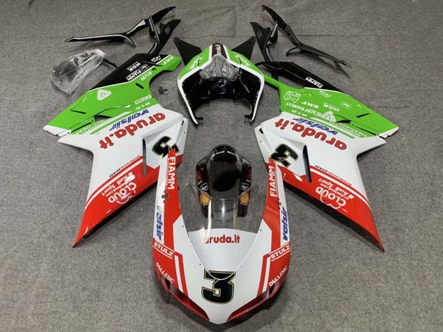 Carenados Moto Ducati 848/1098/1198 2007-2014 - Blanco Rojo Verde Valsir 3 Baratos