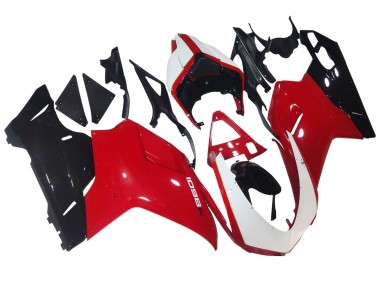 Carenados Moto Ducati 1098 2007-2014 - Blanco Rojo Negro Brillante Baratos