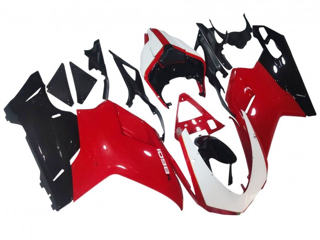 Carenados Moto Ducati 1098 2007-2014 - Blanco Rojo Negro Brillante Baratos