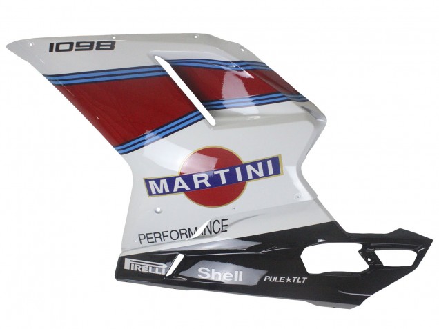 Carenados Moto Ducati 1098 2007-2014 - Blanco Rojo Azul Negro Brillante Martini Baratos
