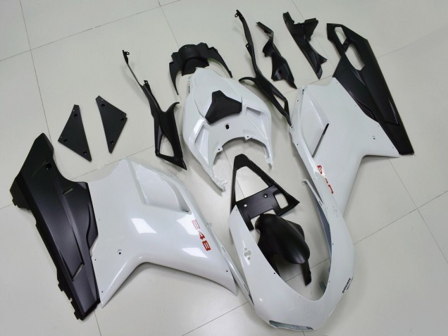 Carenados Moto Ducati 848 2007-2014 - Blanco Negro Mate Baratos
