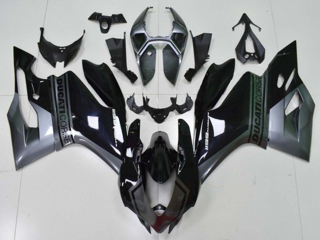 Carenados Moto Ducati Panigale 1199 2011-2014 - Gris Negro Brillante Baratos