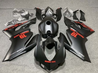 Carenados Moto Ducati 1199 2011-2014 - Negro Mate Rojo Calcomanías Mambo Cafe 19 Baratos