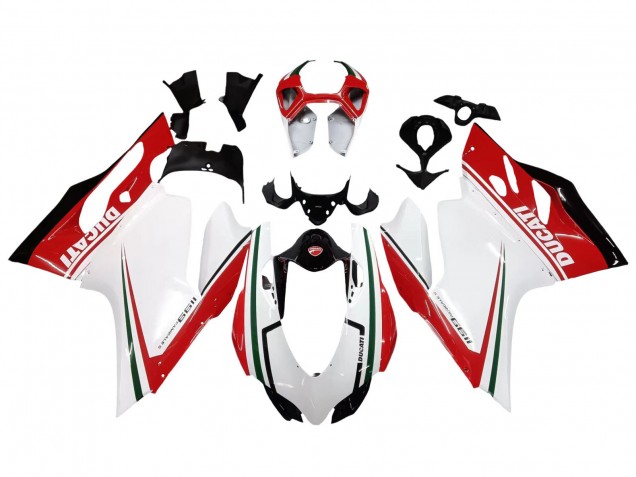 Carenados Moto Ducati 1199 2011-2014 - Blanco Rojo Verde Negro Brillante Baratos