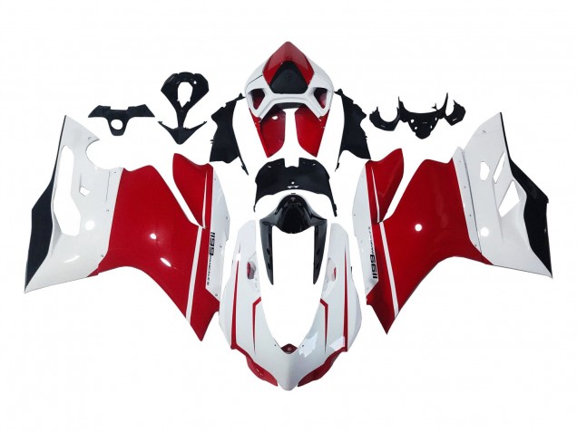 Carenados Moto Ducati 1199 2011-2014 - Blanco Rojo Negro Brillante Baratos