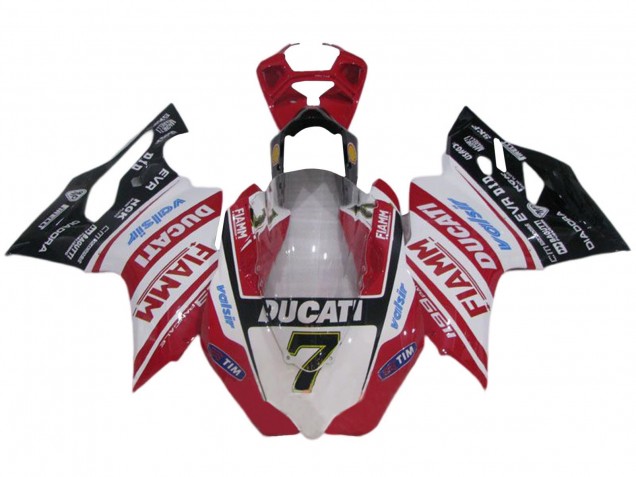Carenados Moto Ducati 1199 2011-2014 - Blanco Rojo Negro Brillante Fiamm Valsir 7 Baratos
