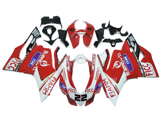 Carenados Moto Ducati 1199 2011-2014 - Blanco Rojo Negro Brillante Fiamm Ficc 22 Baratos