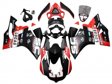 Carenados Moto Ducati 959/1299 2015-2020 - Blanco Rojo Negro Mate Lucas 33 Baratos