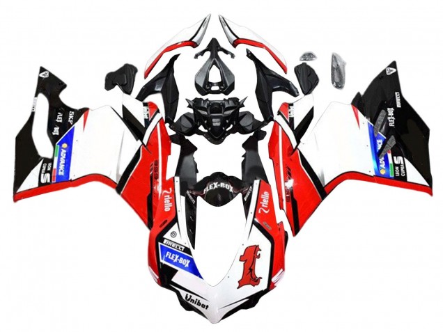 Carenados Moto Ducati 959/1299 2015-2020 - Blanco Rojo Negro Brillante Unibat Flex-Box Baratos