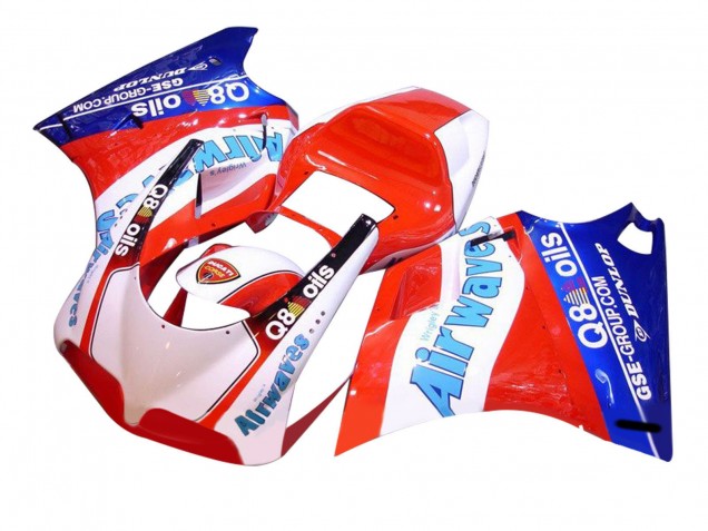 Carenados Moto Ducati 748/916/996/998 1993-2005 - Blanco Rojo Azul Air Waves Baratos